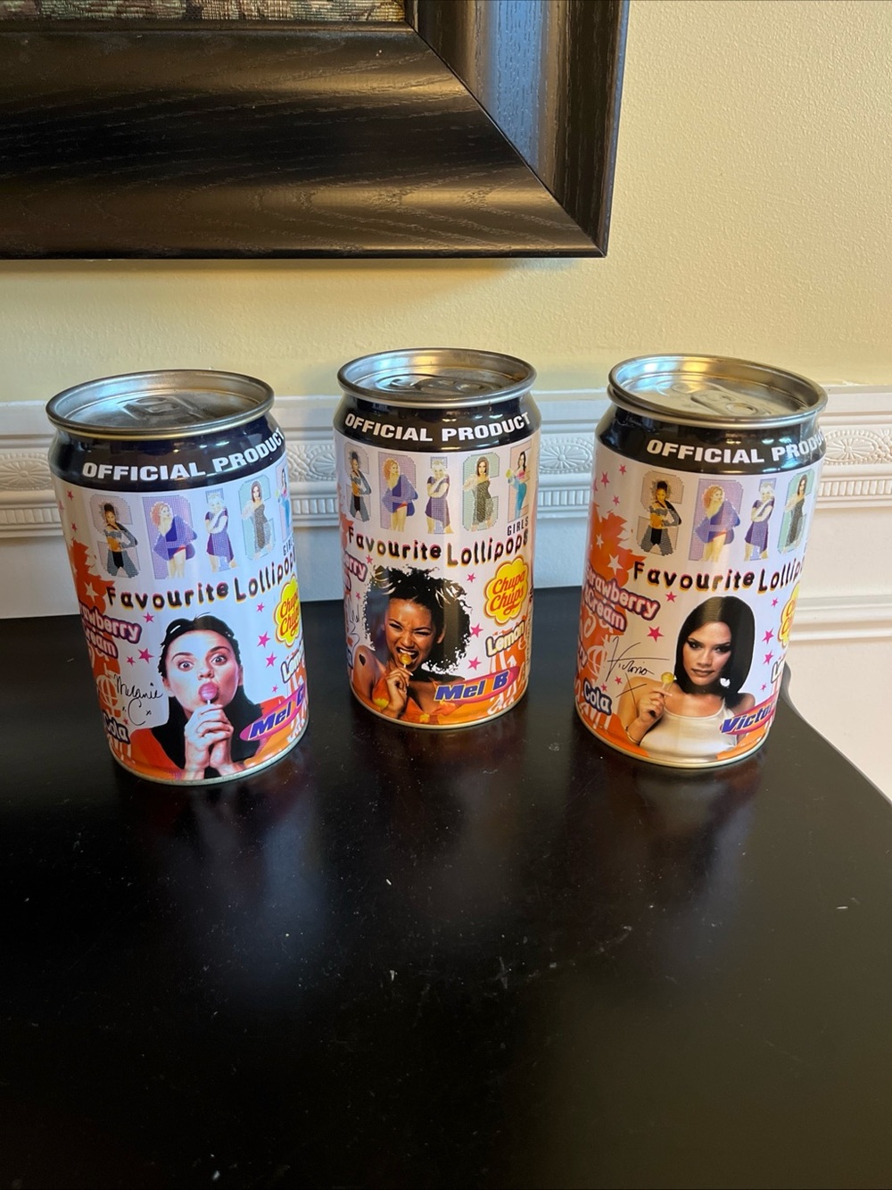 vtg 97 empty spice girls rare chupa chups lollipop tins-sporty,scary,posh